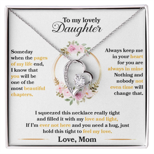 To My Daughter Jewelry Gift - Forever Love Heart Necklace - Keep Me In Your Heart