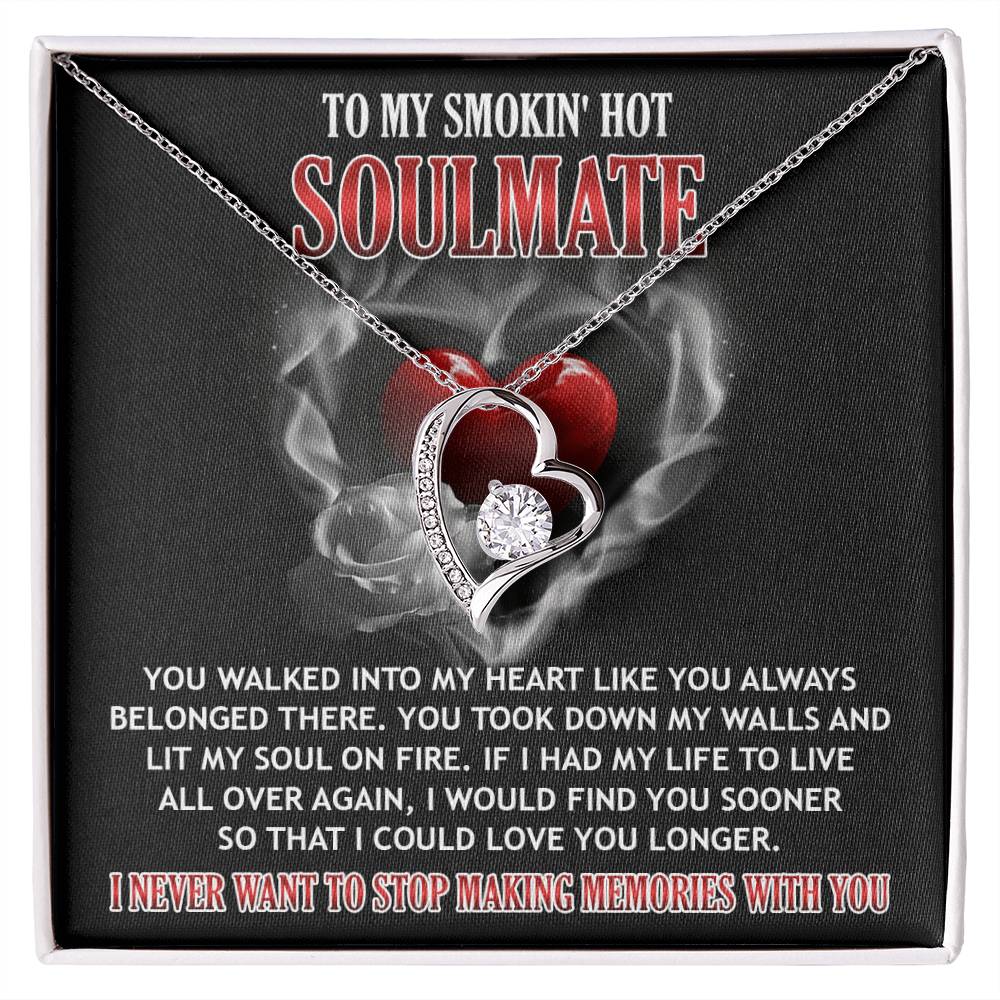 Soulmate Gift, On Fire, Forever Love Heart Necklace