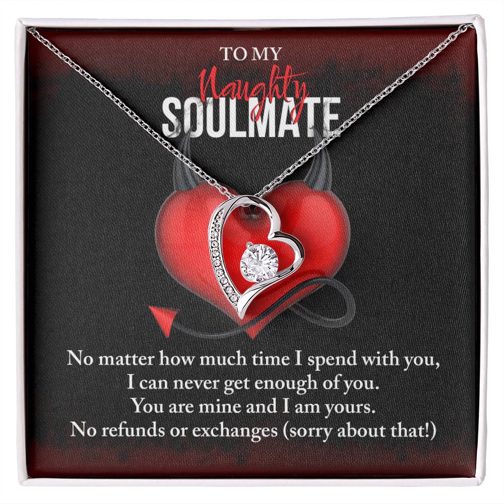 Soulmate Gift, No Refunds, Forever Love Heart Necklace