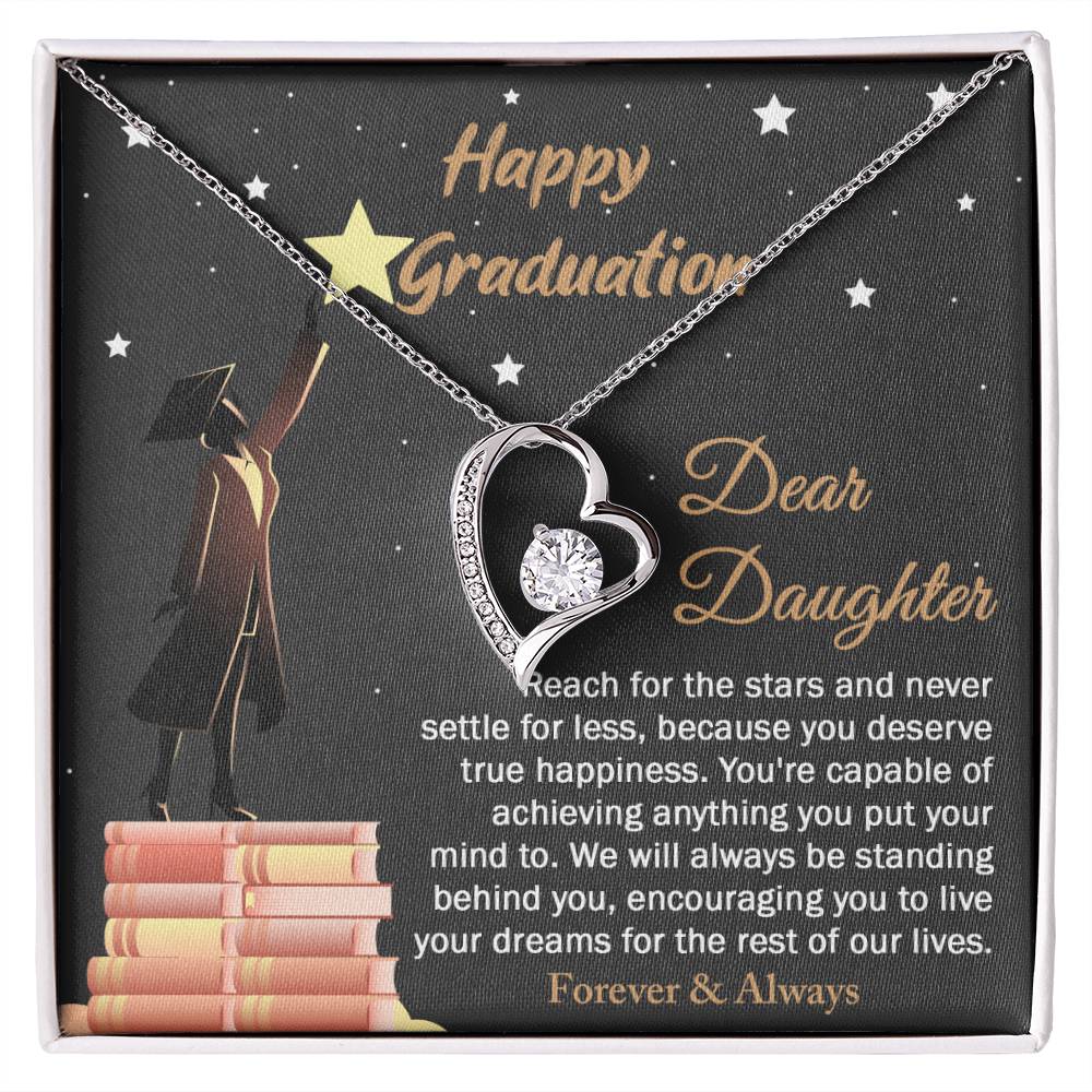 Daughter Graduation Gift - Happy Graduation 2 - Forever Love Heart Necklace