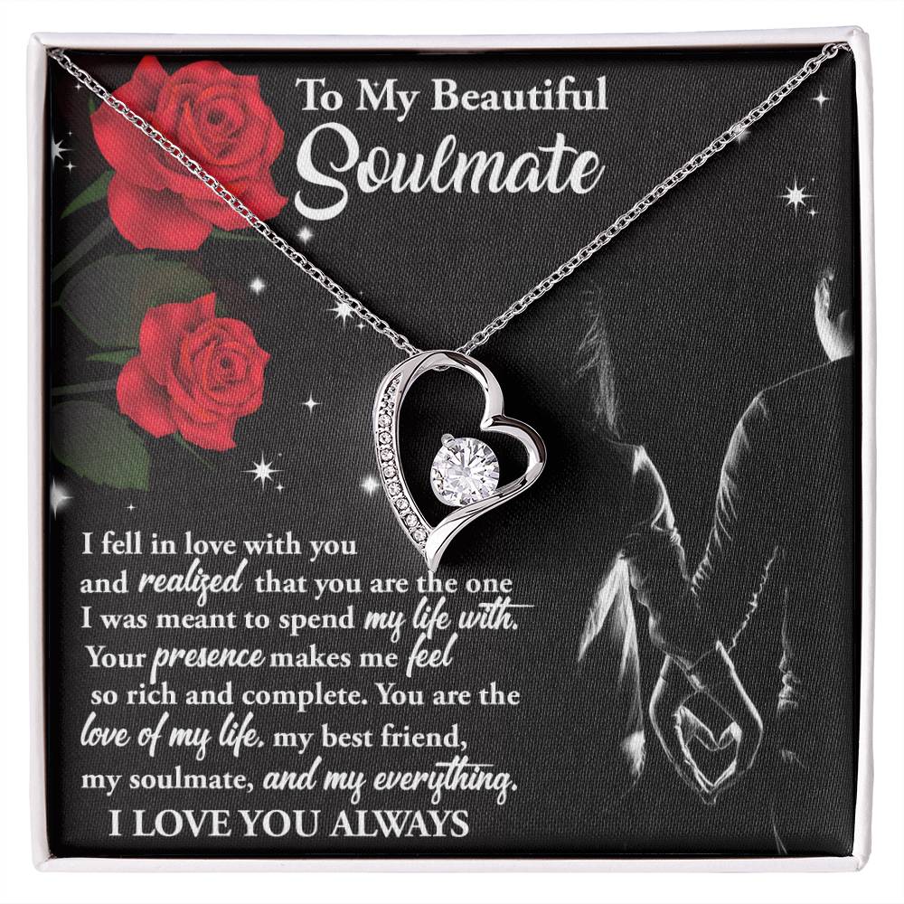 Soulmate Gift, Spend My Life, Forever Love Heart Necklace