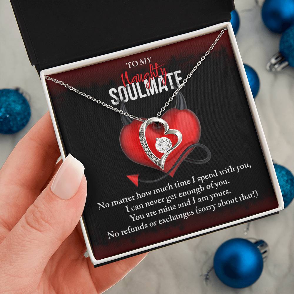 Soulmate Gift, No Refunds, Forever Love Heart Necklace