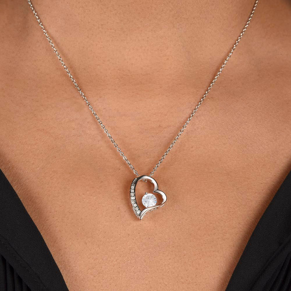 To My Daughter Jewelry Gift - Forever Love Heart Necklace - Keep Me In Your Heart