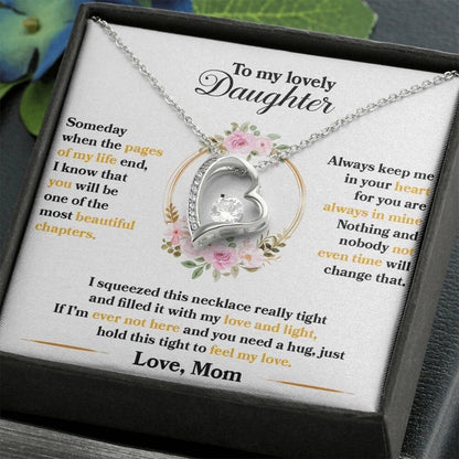 To My Daughter Jewelry Gift - Forever Love Heart Necklace - Keep Me In Your Heart