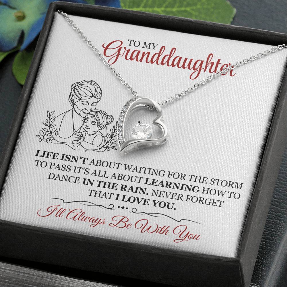 To My Granddaughter Jewelry Gift For Christmas - I'll Always Be With You - Forever Love Necklace