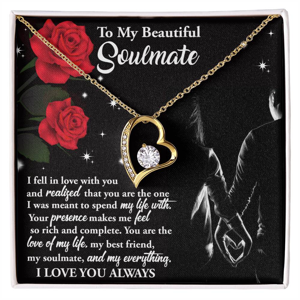 Soulmate Gift, Spend My Life, Forever Love Heart Necklace