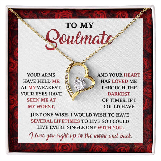 Soulmate Gift, One Wish, Forever Love Heart Necklace