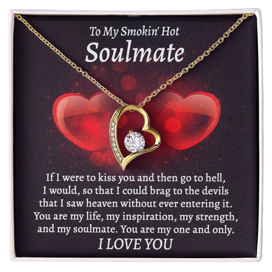 Soulmate Gift, Go To Hell, Forever Love Heart Necklace