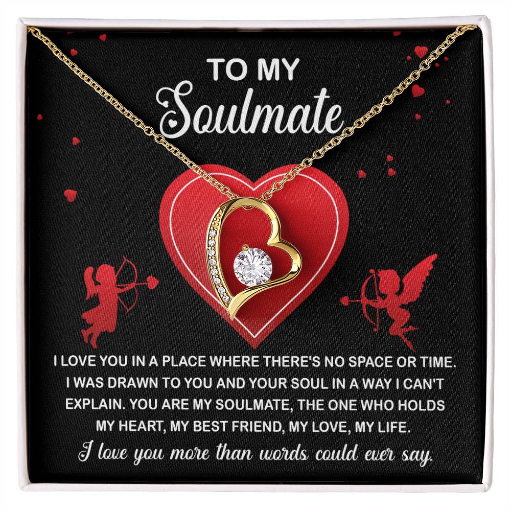 Soulmate Gift, Drawn To You, Forever Love Heart Necklace