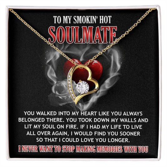 Soulmate Gift, On Fire, Forever Love Heart Necklace