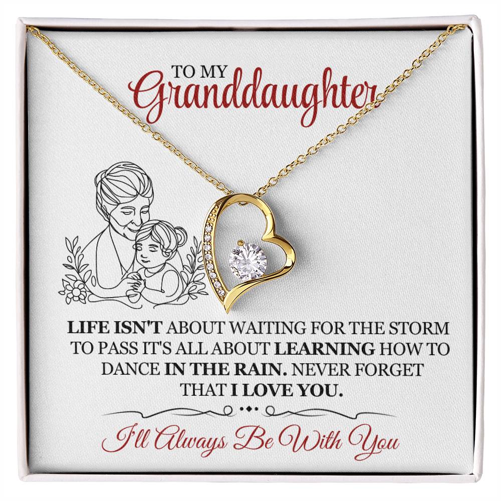 To My Granddaughter Jewelry Gift For Christmas - I'll Always Be With You - Forever Love Necklace