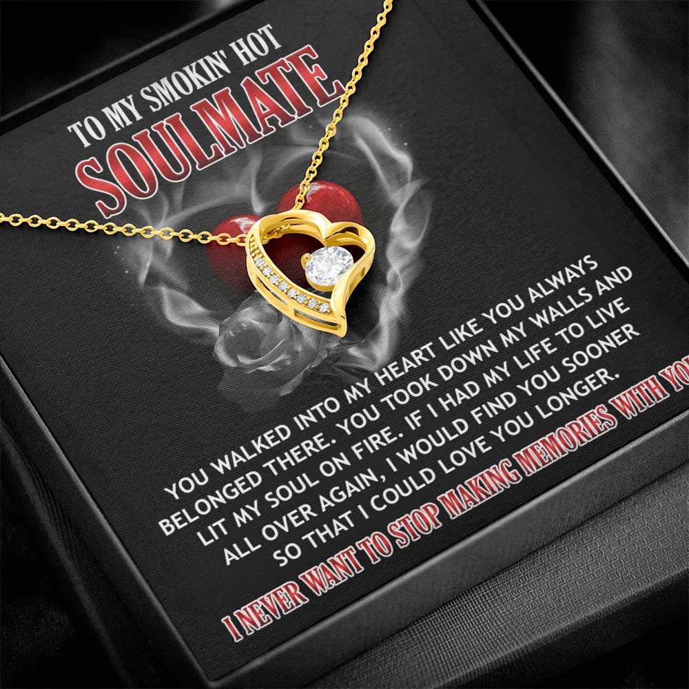 Soulmate Gift, On Fire, Forever Love Heart Necklace