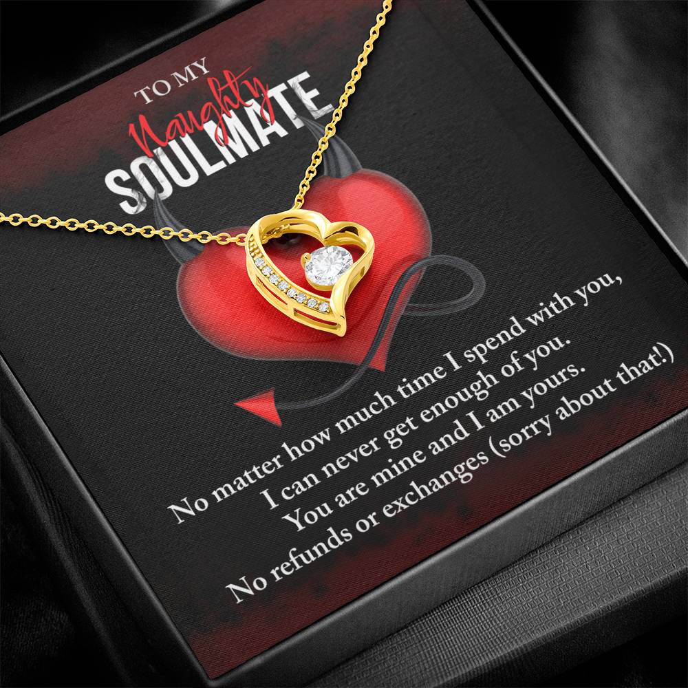 Soulmate Gift, No Refunds, Forever Love Heart Necklace