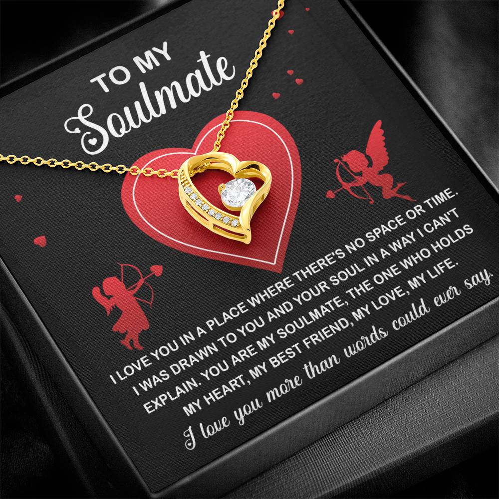 Soulmate Gift, Drawn To You, Forever Love Heart Necklace