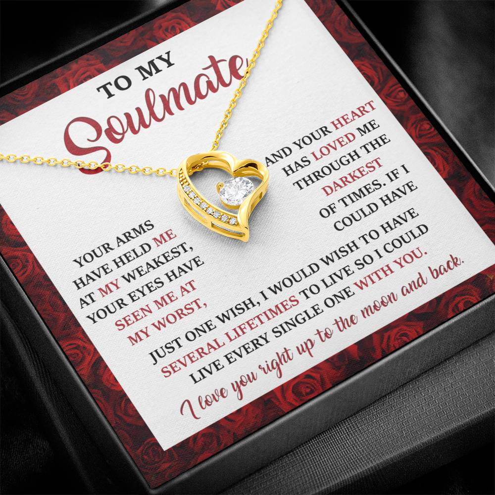 Soulmate Gift, One Wish, Forever Love Heart Necklace