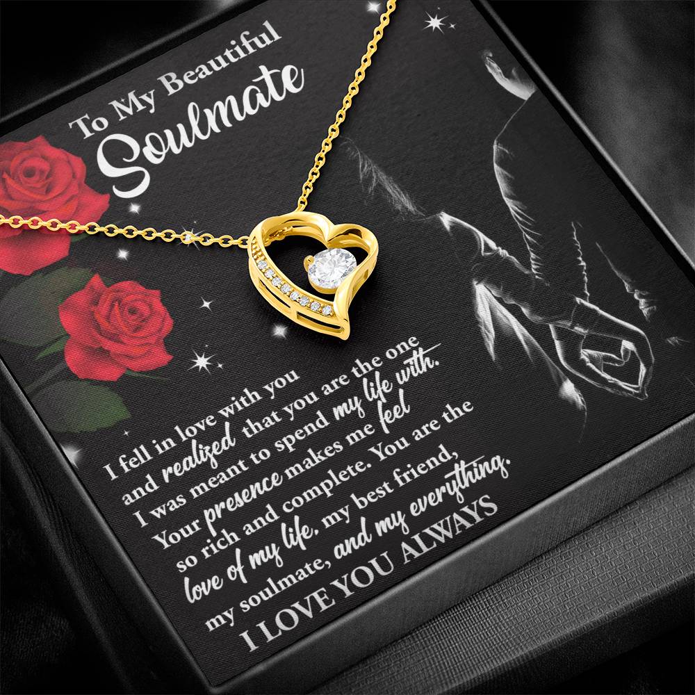 Soulmate Gift, Spend My Life, Forever Love Heart Necklace