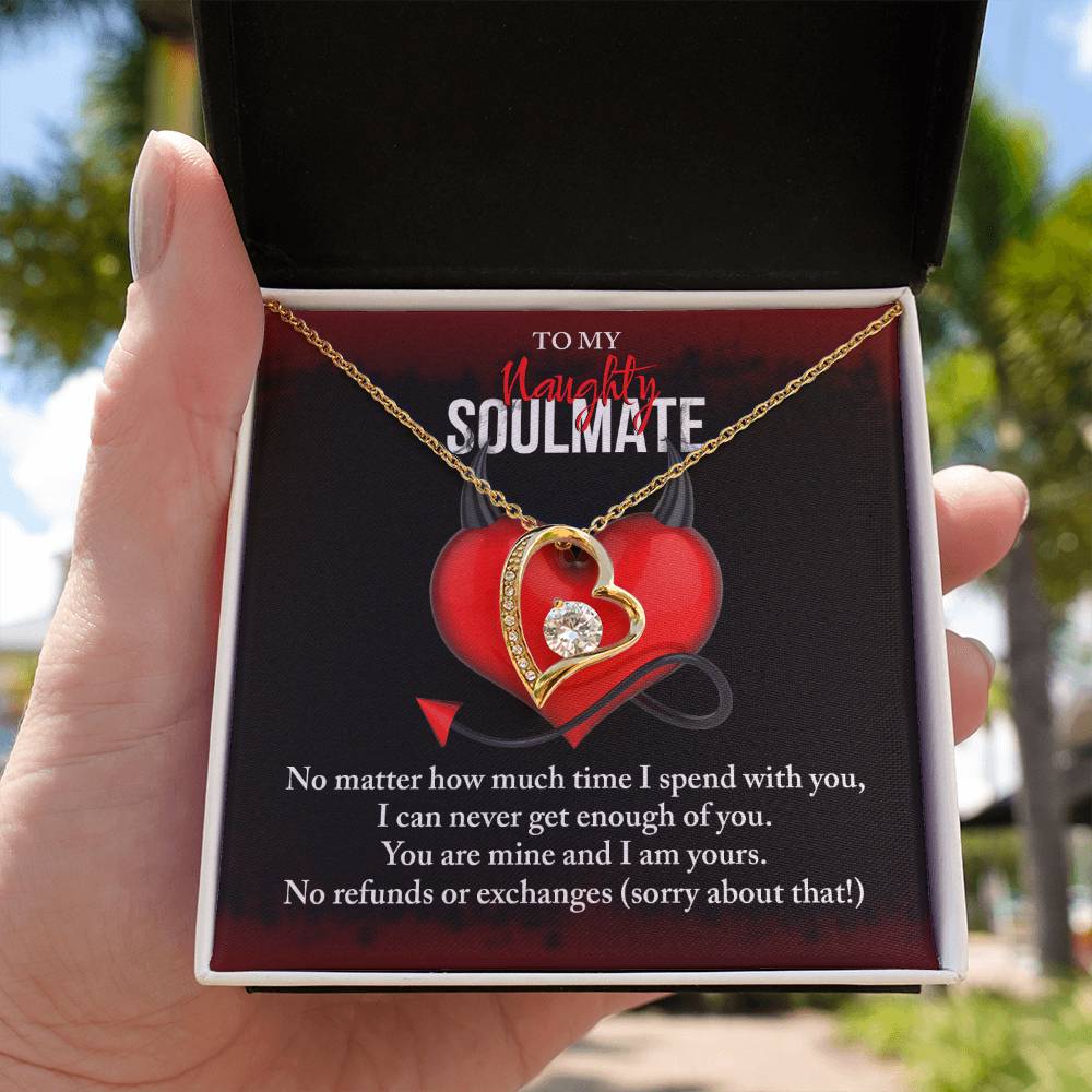 Soulmate Gift, No Refunds, Forever Love Heart Necklace