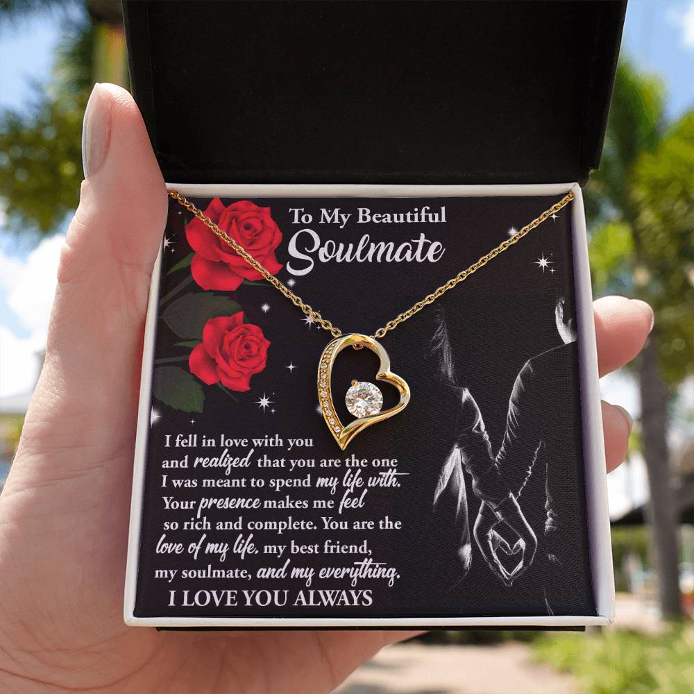 Soulmate Gift, Spend My Life, Forever Love Heart Necklace