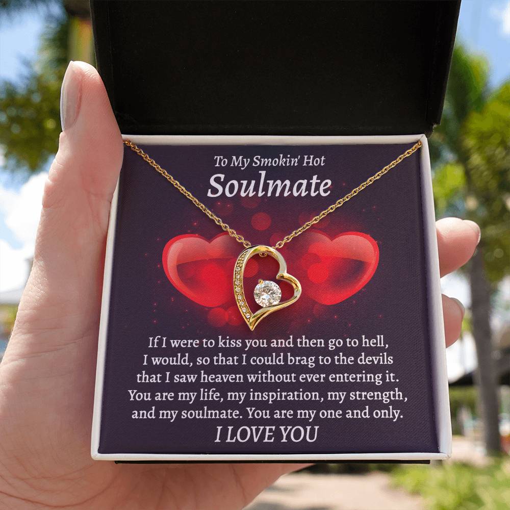 Soulmate Gift, Go To Hell, Forever Love Heart Necklace