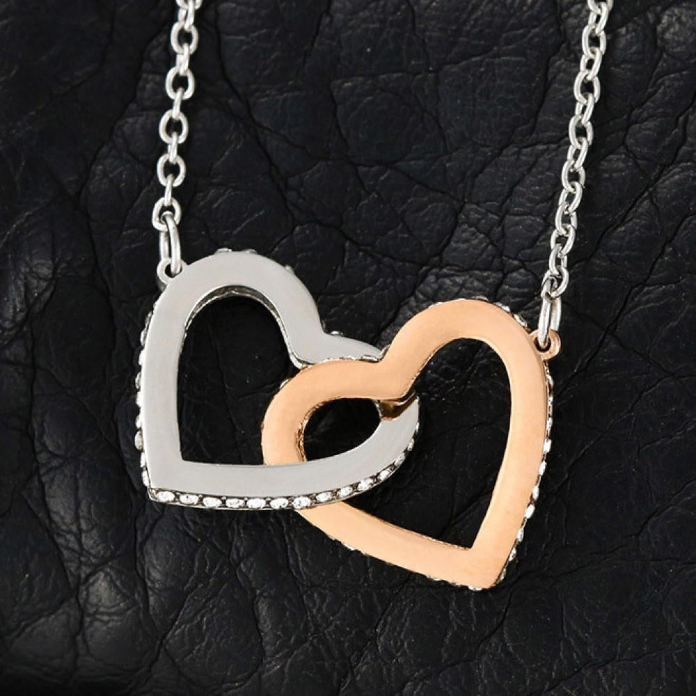 Gift For Daughter From Dad - Locked Hearts Necklace Gift