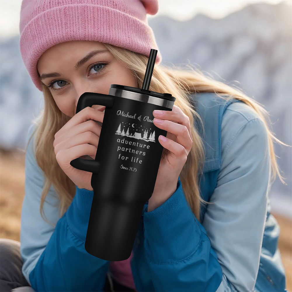 Personalized Camping Adventure Partners For Life 40oz Tumbler