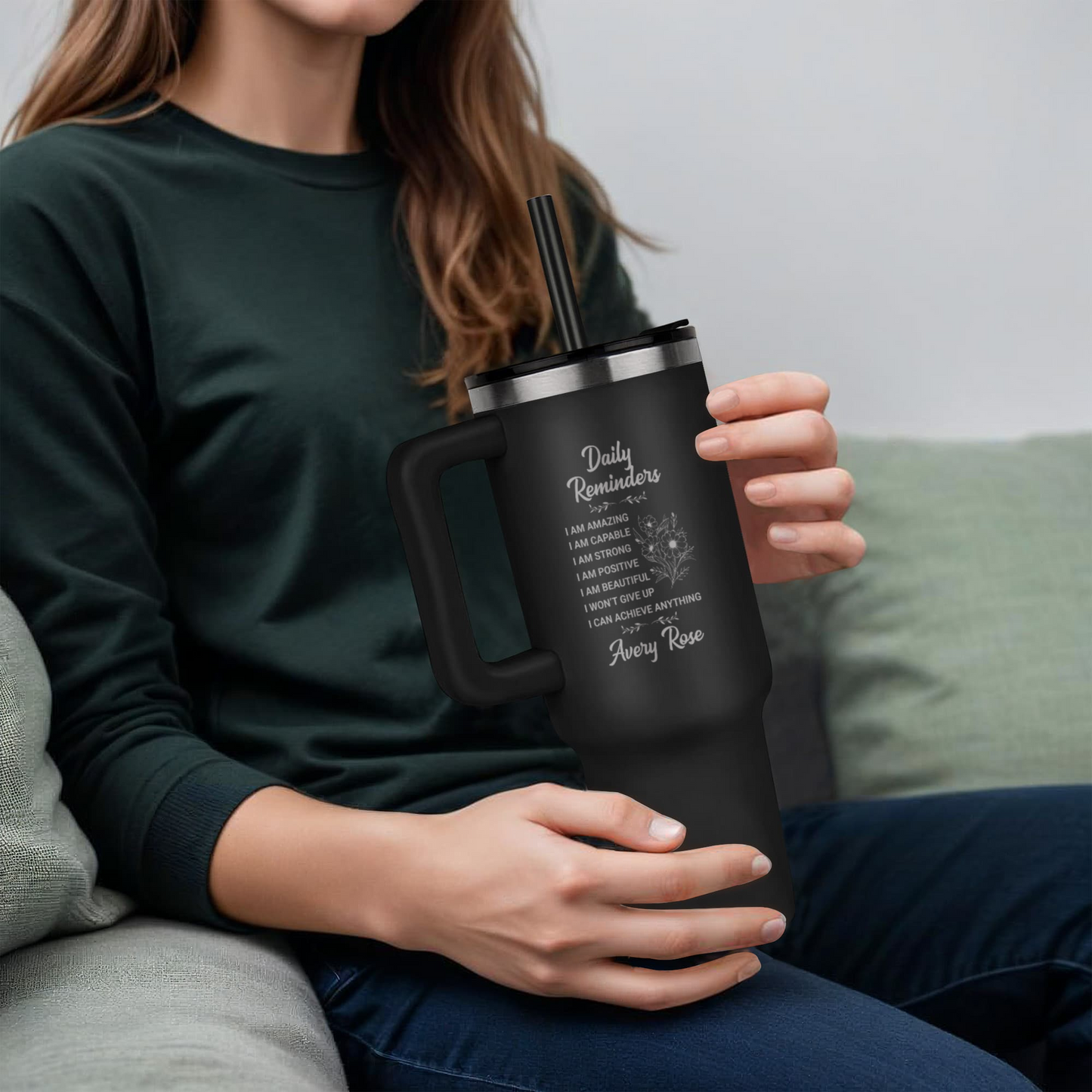 Daily Reminder Pers 40oz Engraved Tumbler