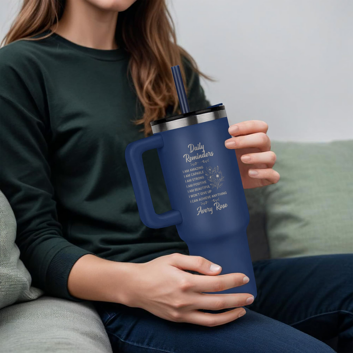 Daily Reminder Pers 40oz Engraved Tumbler