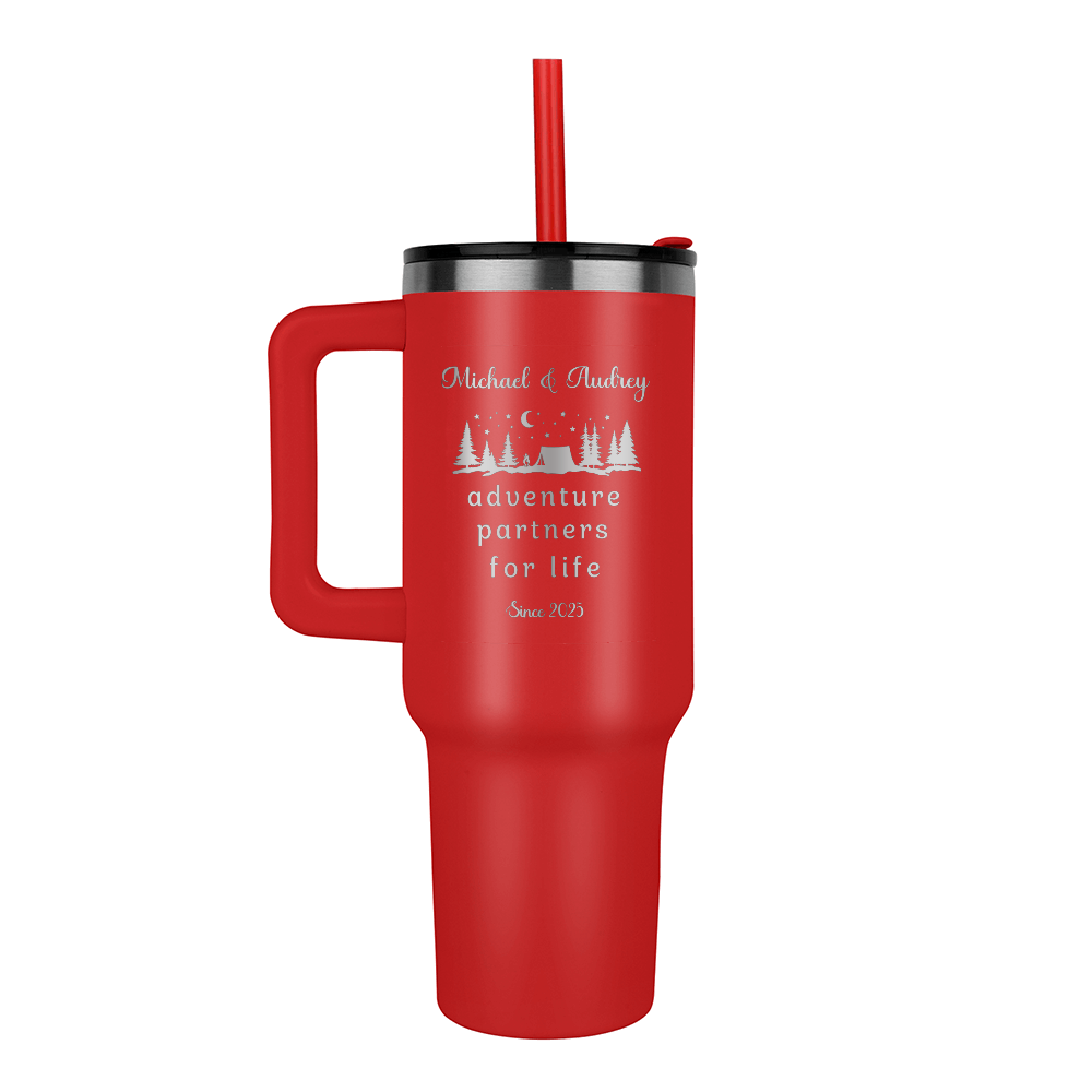 Personalized Camping Adventure Partners For Life 40oz Tumbler