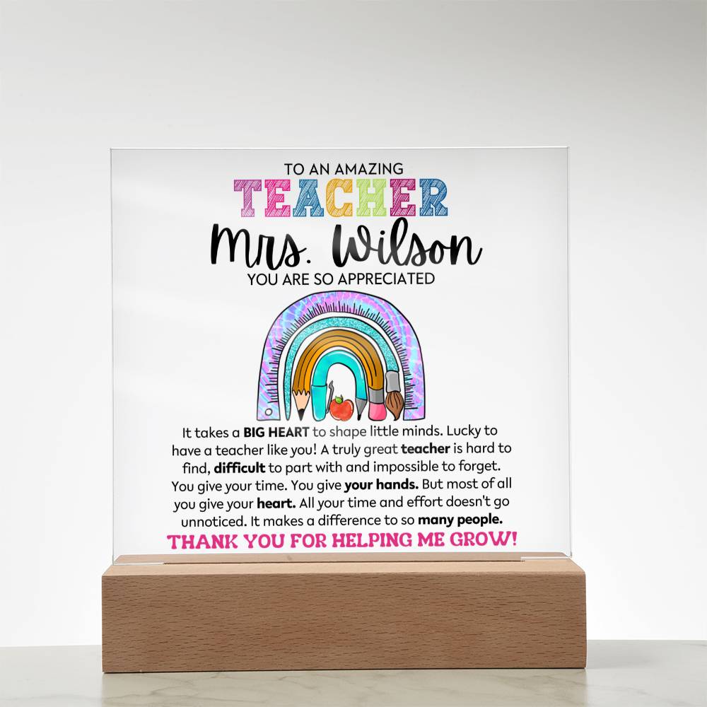 Teacher - So Appreciated