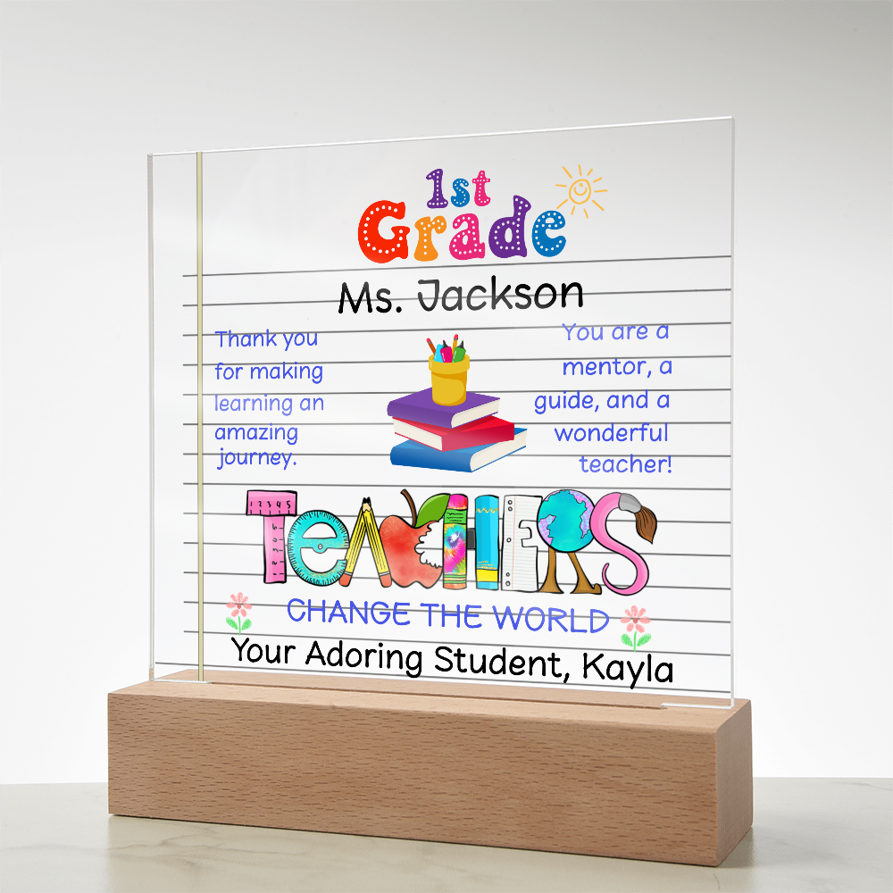 First Grade Teacher Plaque Pers
