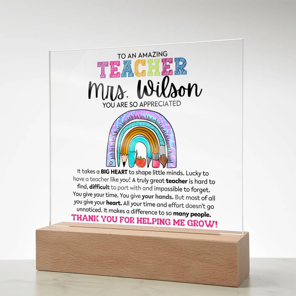 Teacher - So Appreciated