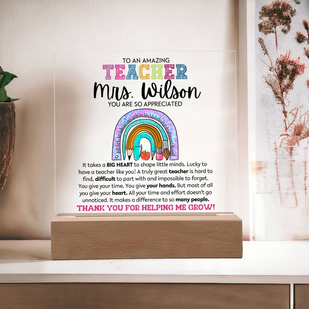 Teacher - So Appreciated