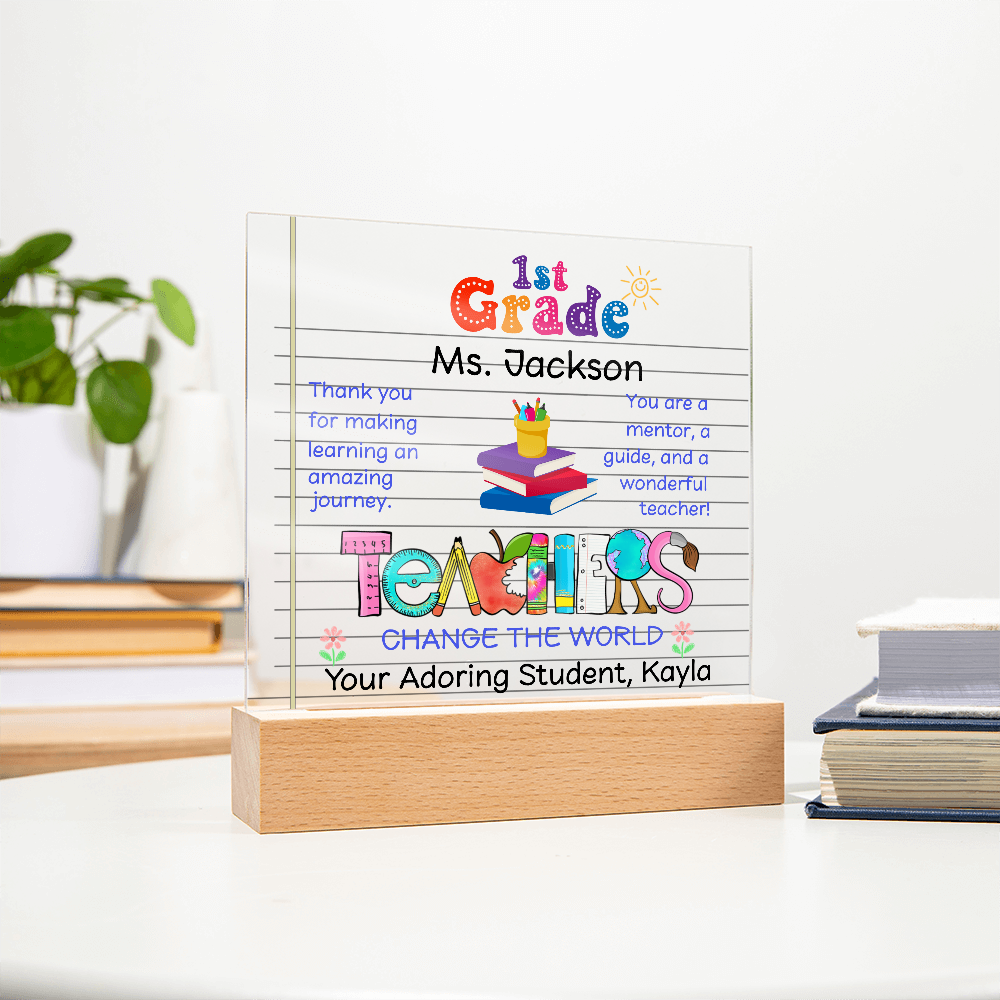 First Grade Teacher Plaque Pers