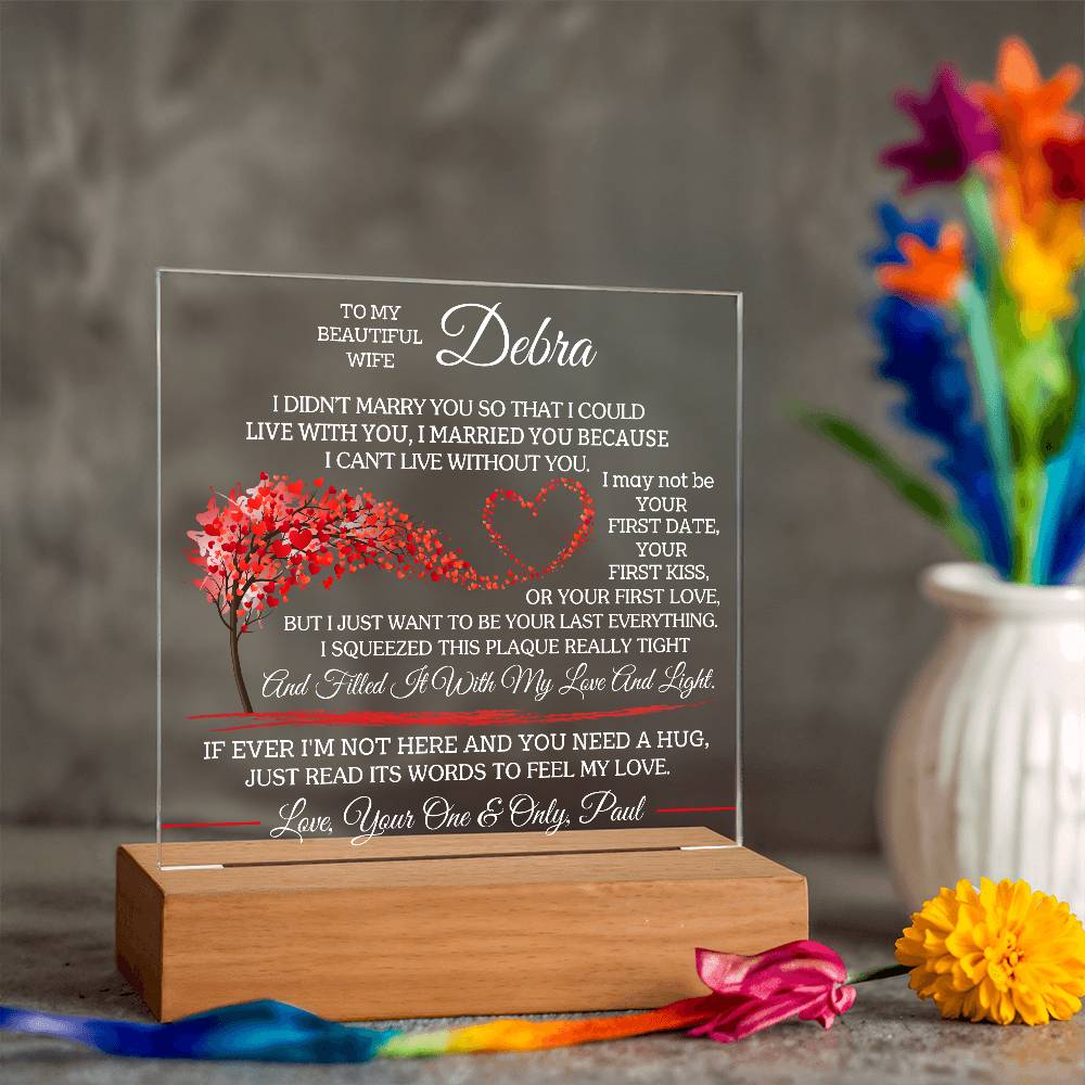 To My Wife - Personalize with Names - I Want To Be Your Last Everything - Acrylic LED Plaque