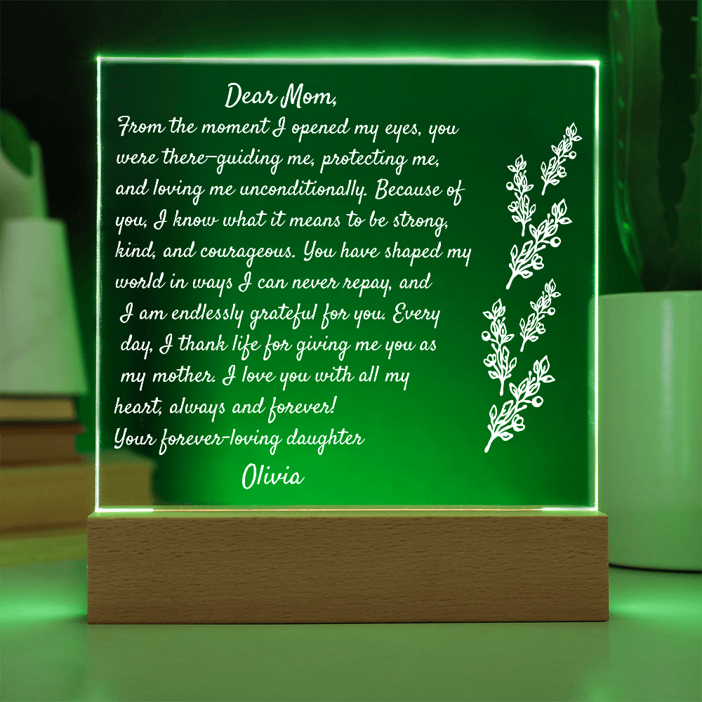 Daughter letter to Mom