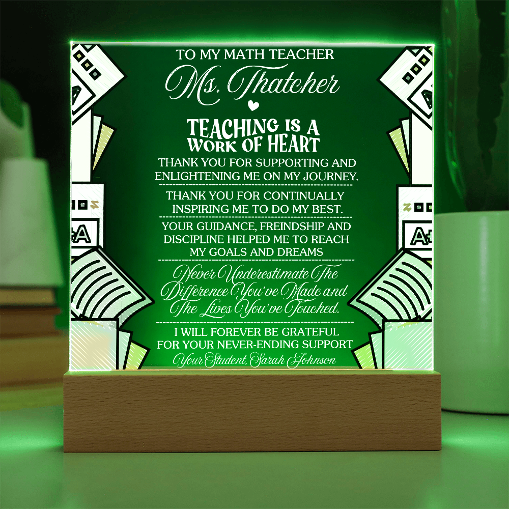 Teacher Appreciation -enlighten me - personalized