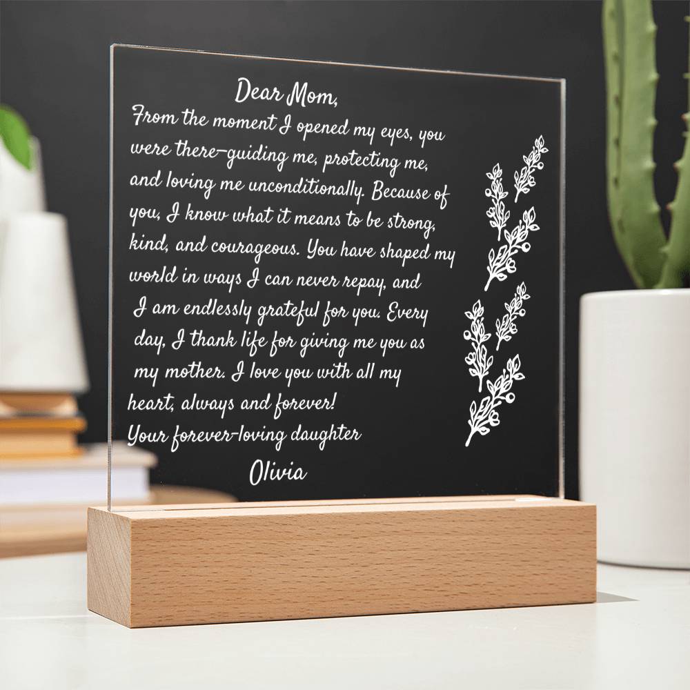 Daughter letter to Mom