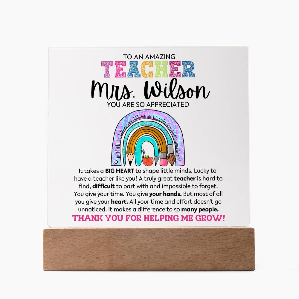 Teacher - So Appreciated