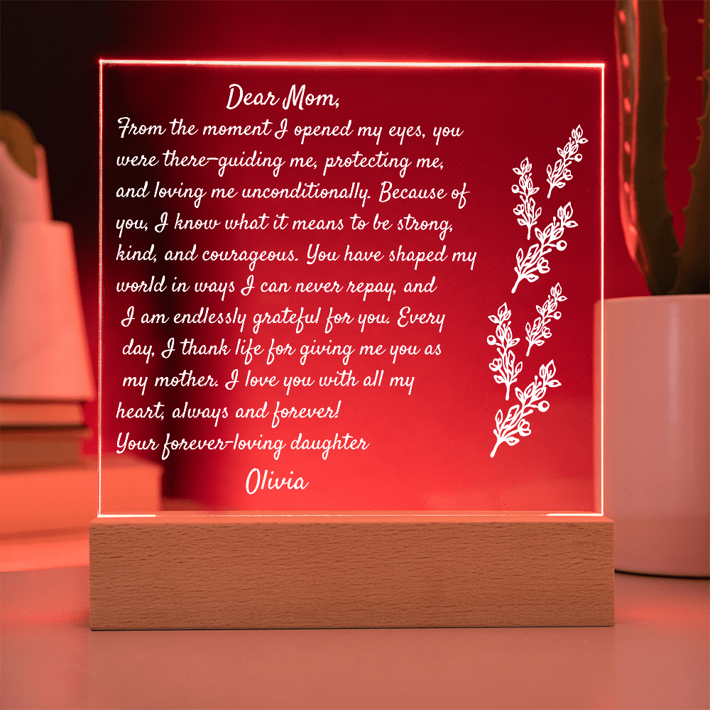 Daughter letter to Mom