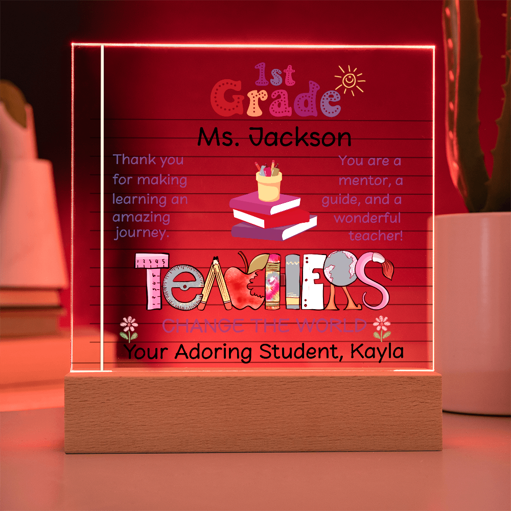 First Grade Teacher Plaque Pers