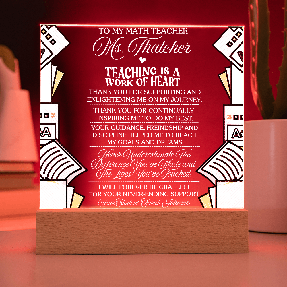 Teacher Appreciation -enlighten me - personalized