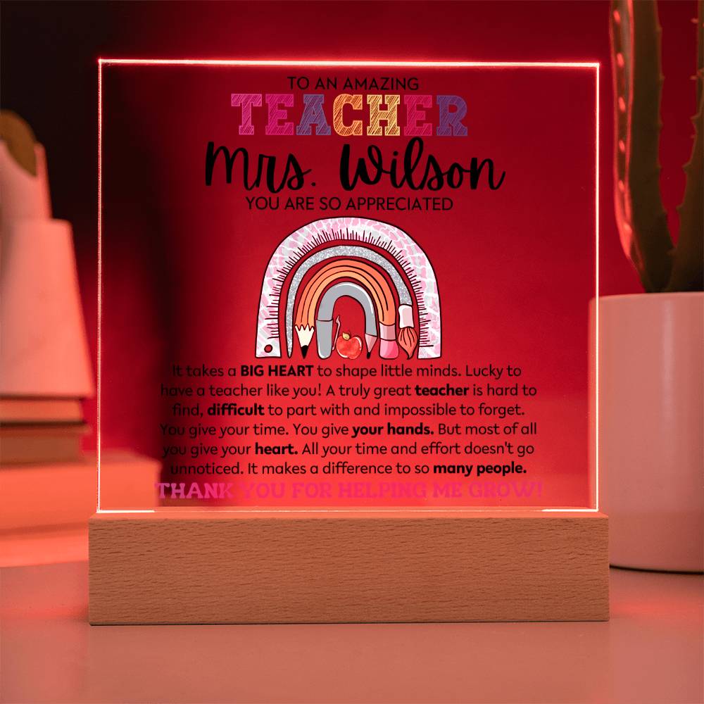 Teacher - So Appreciated