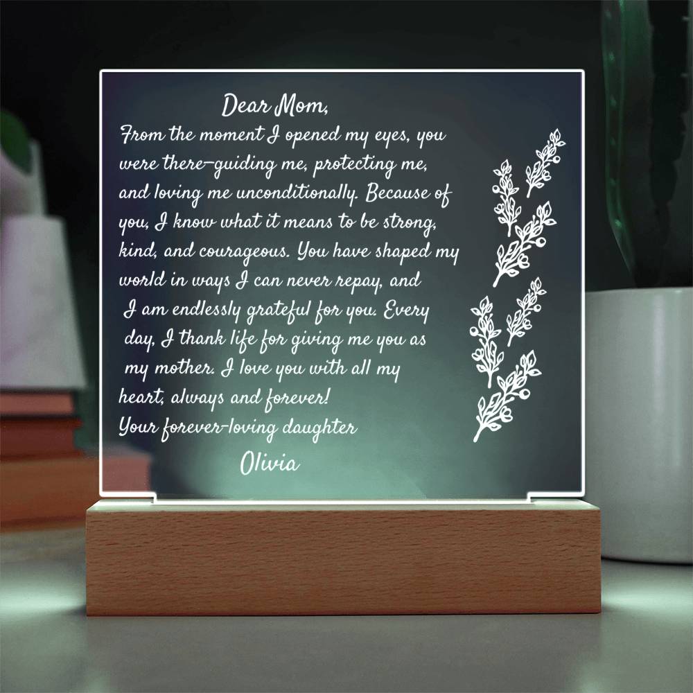 Daughter letter to Mom