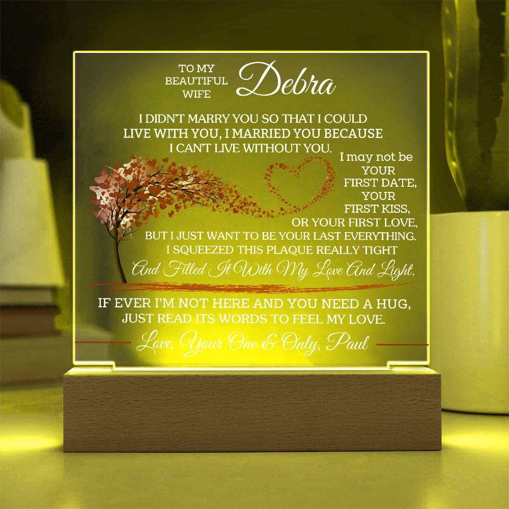 To My Wife - Personalize with Names - I Want To Be Your Last Everything - Acrylic LED Plaque