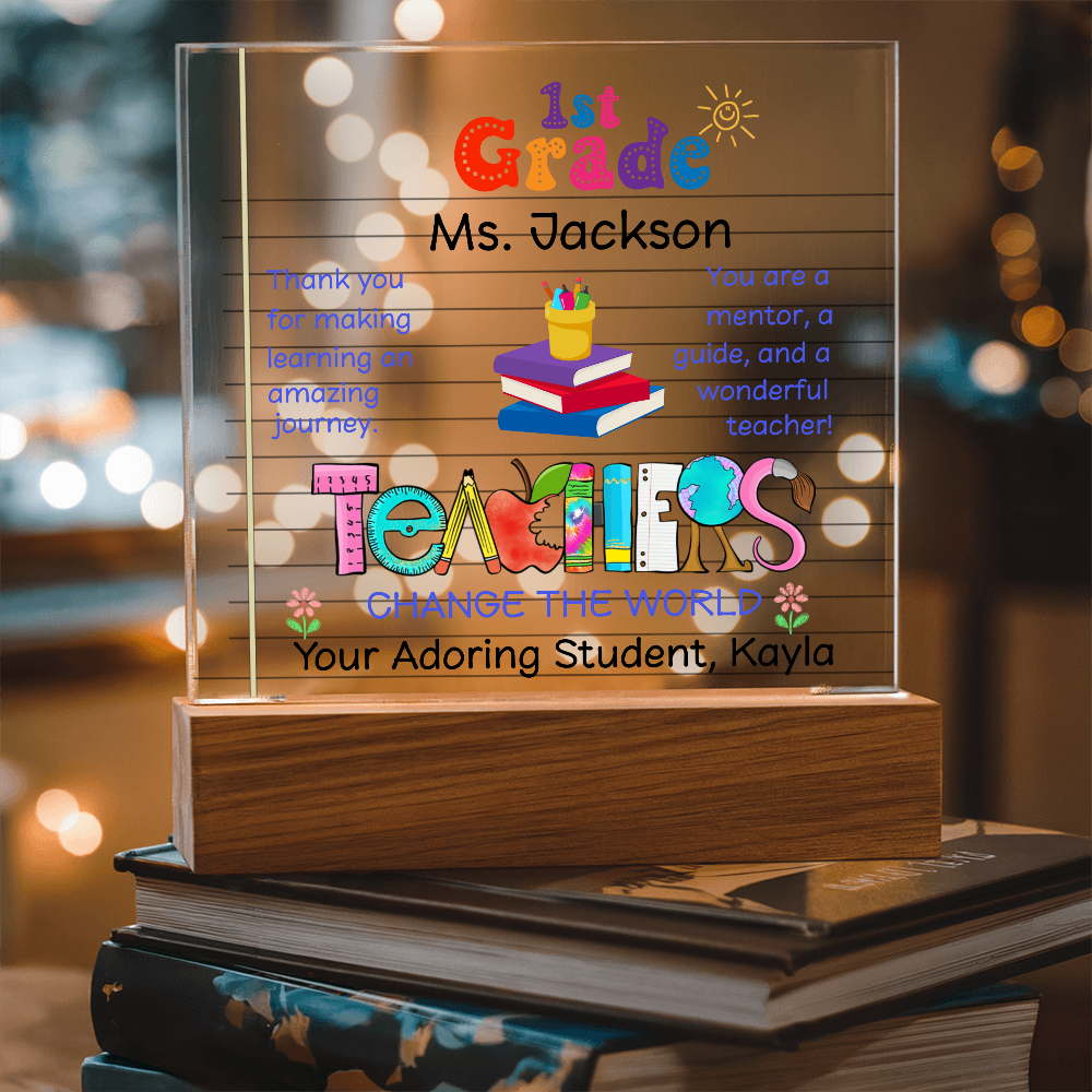 First Grade Teacher Plaque Pers