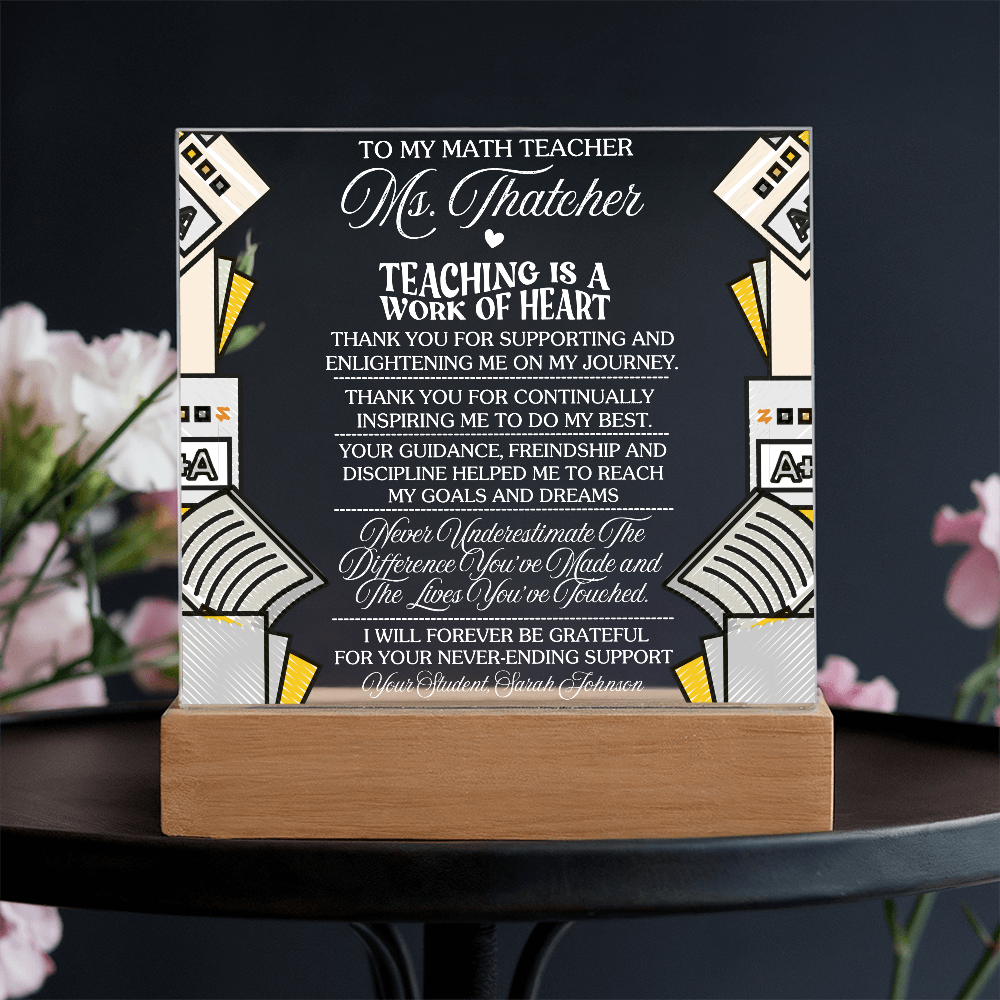 Teacher Appreciation -enlighten me - personalized