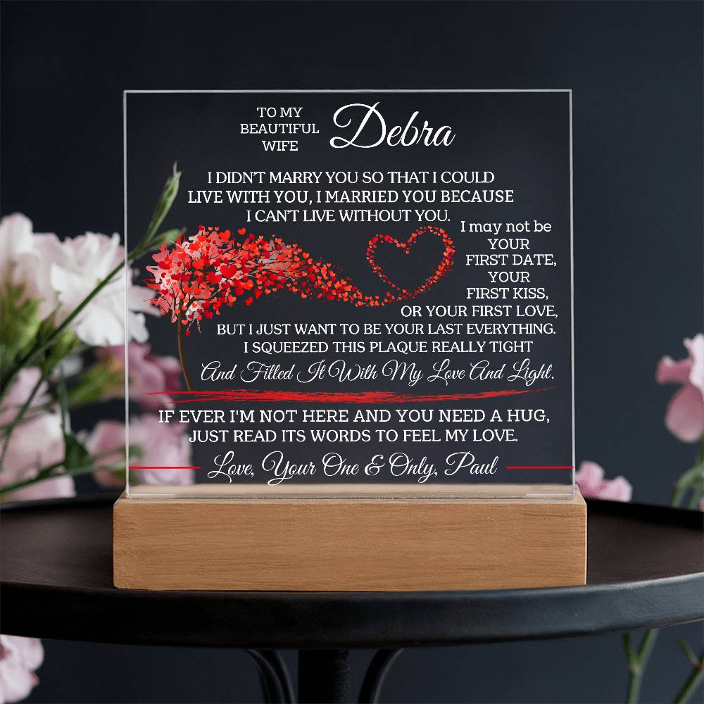 To My Wife - Personalize with Names - I Want To Be Your Last Everything - Acrylic LED Plaque