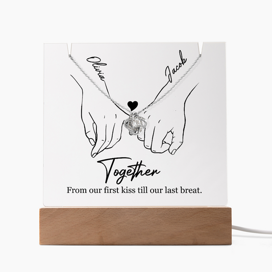 Together Soulmates Personalized Love Knot Acrylic Bundle black