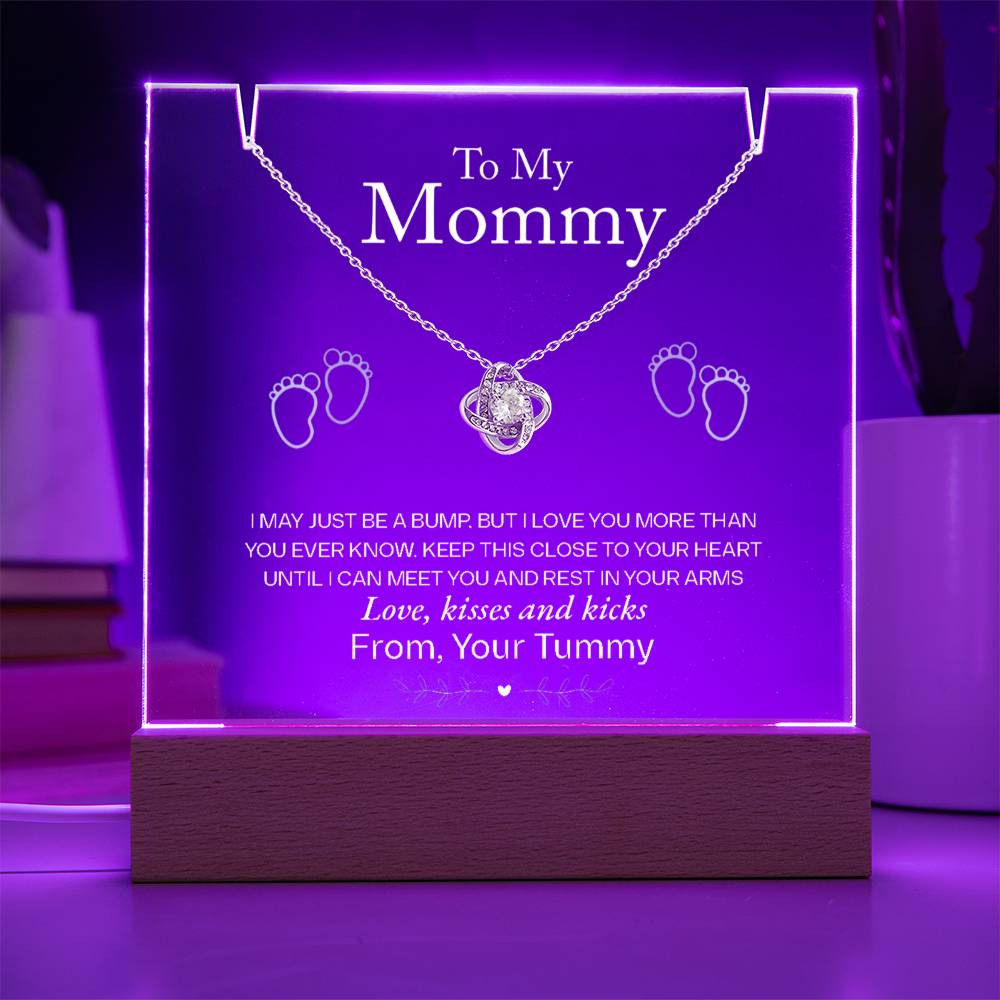 Expecting Mom Jewelry Gift - Waiting To Rest In Your Arms - Knot of Love Necklace