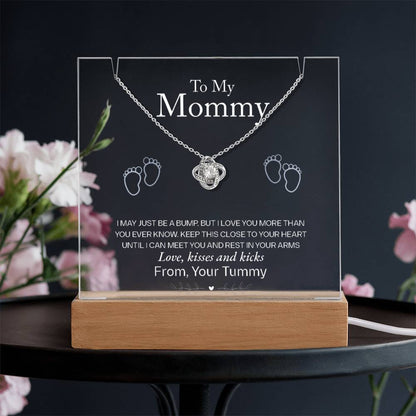 Expecting Mom Jewelry Gift - Waiting To Rest In Your Arms - Knot of Love Necklace